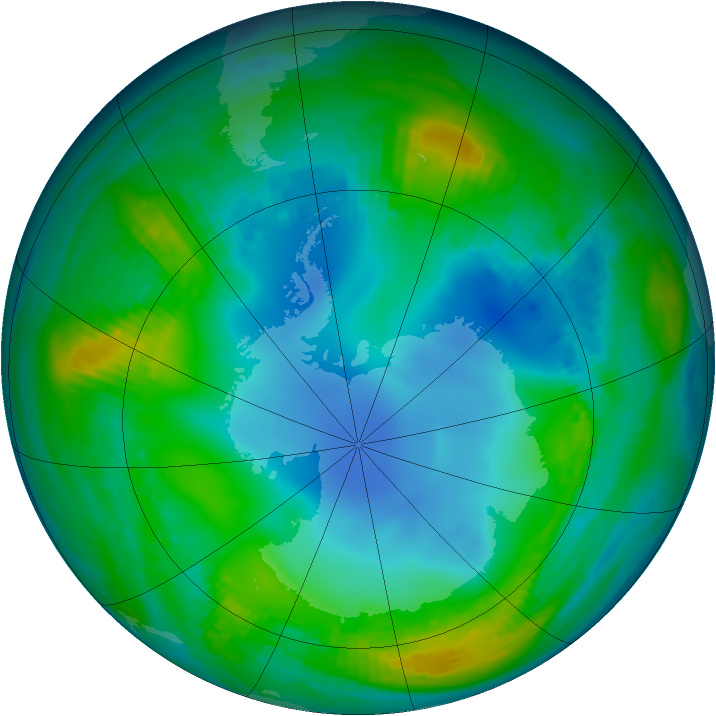Antarctic ozone map for 20 May 1983